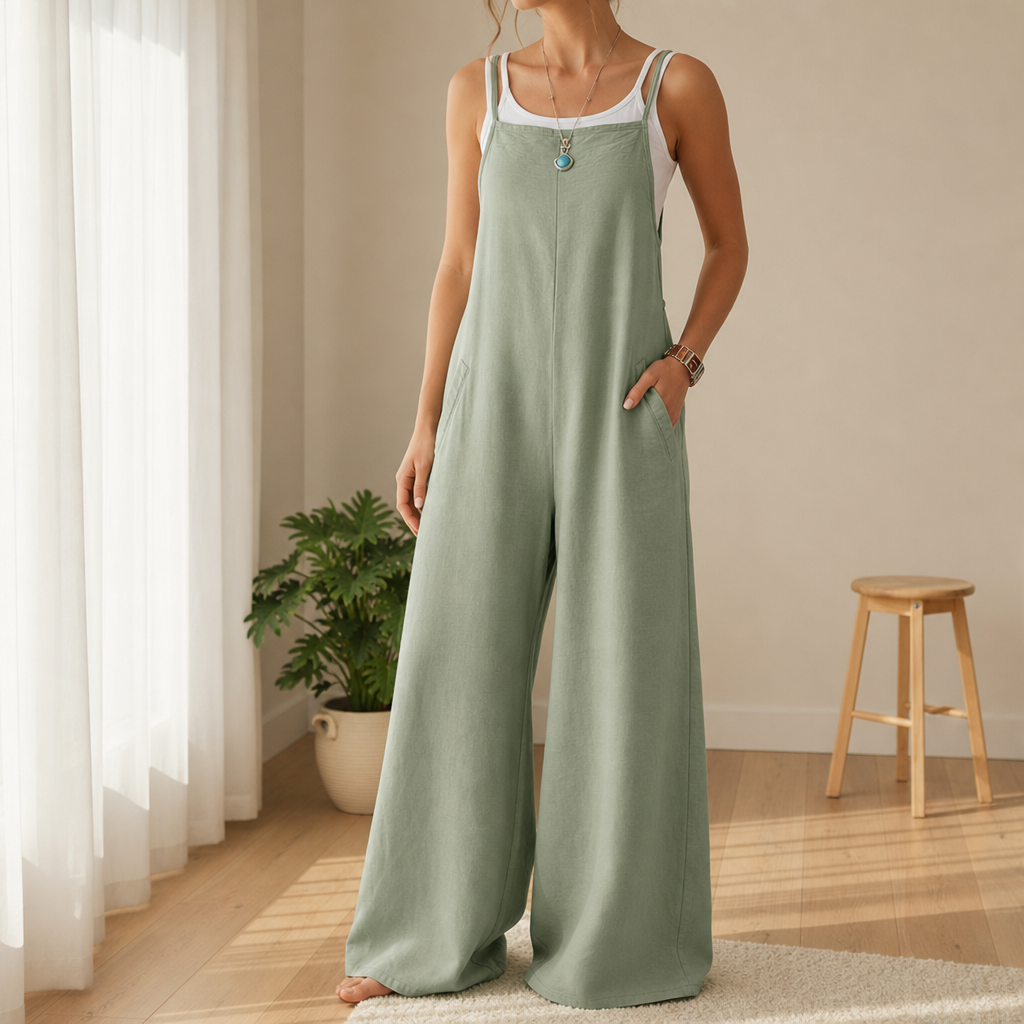 Corte Linen Bib Overall Jumpsuit