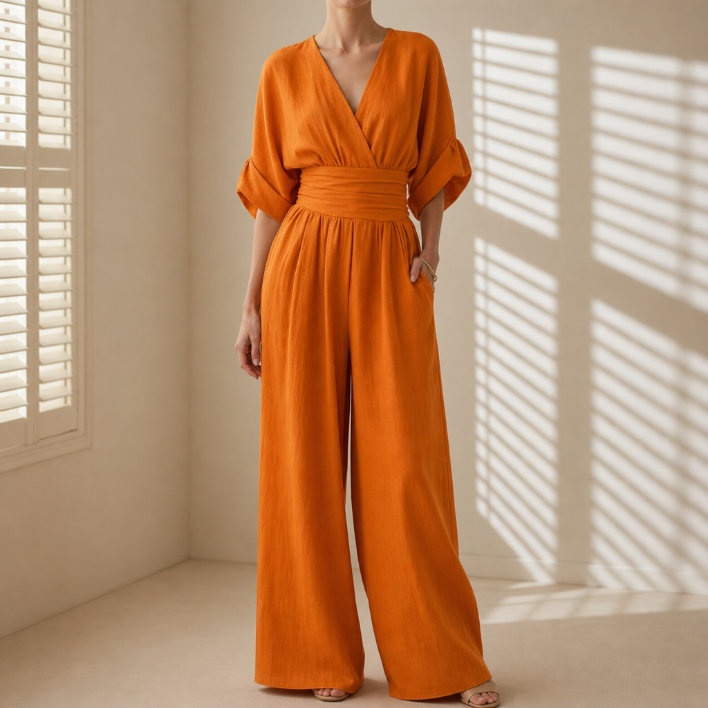 Siracusa V-Neck Wide-Leg Jumpsuit