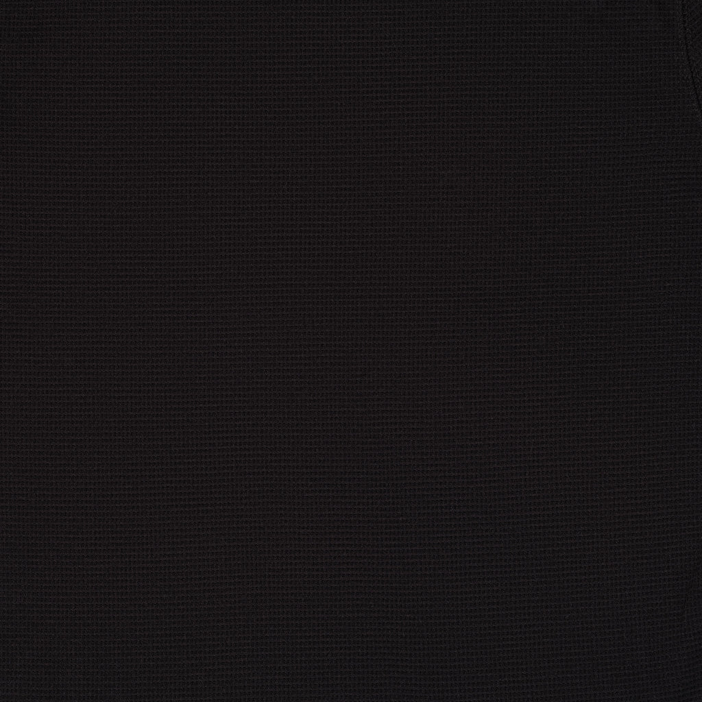 Men's Black Long Sleeve Crew Neck Top, Textured Finish