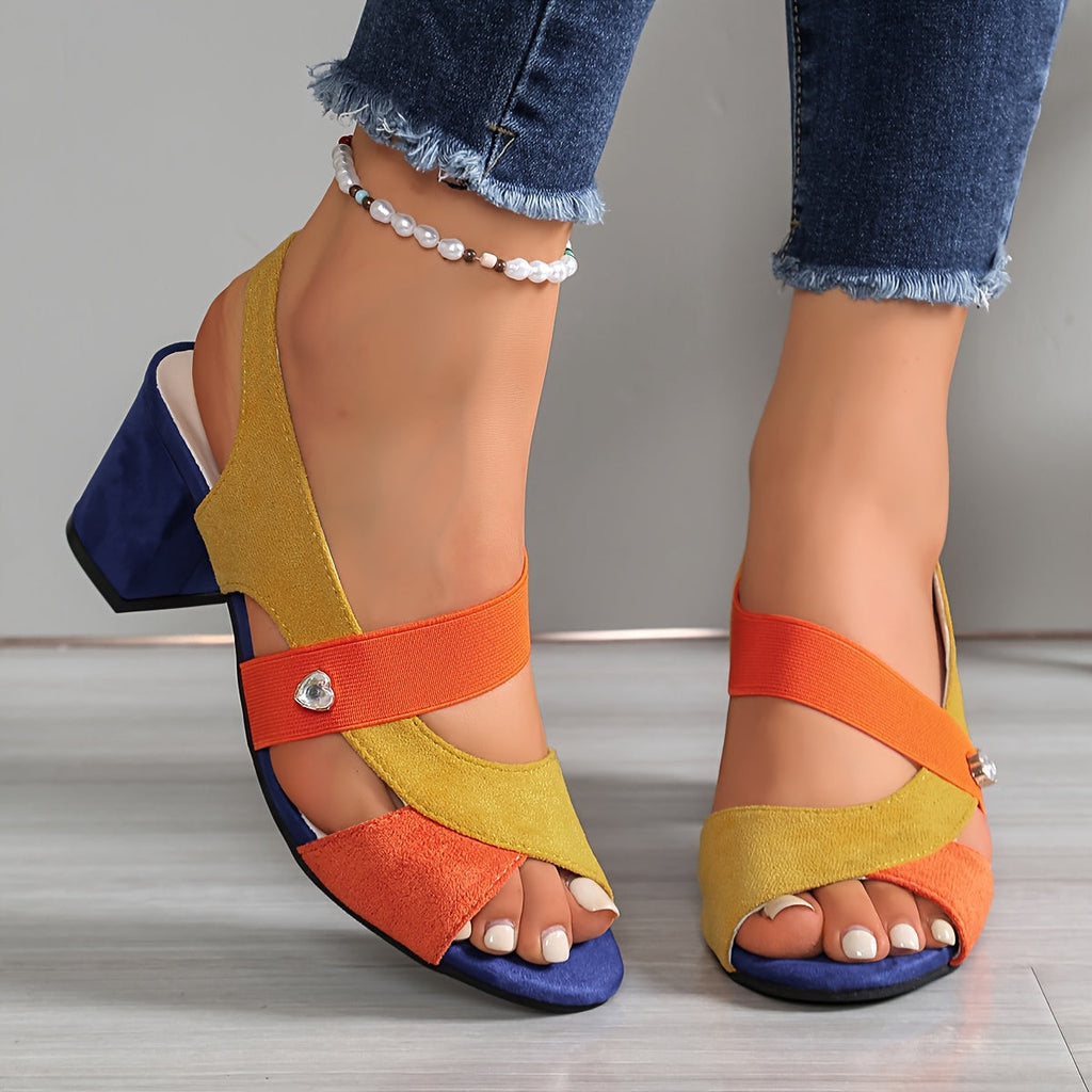 Women's Block Heel Sandals with Cushioned Support