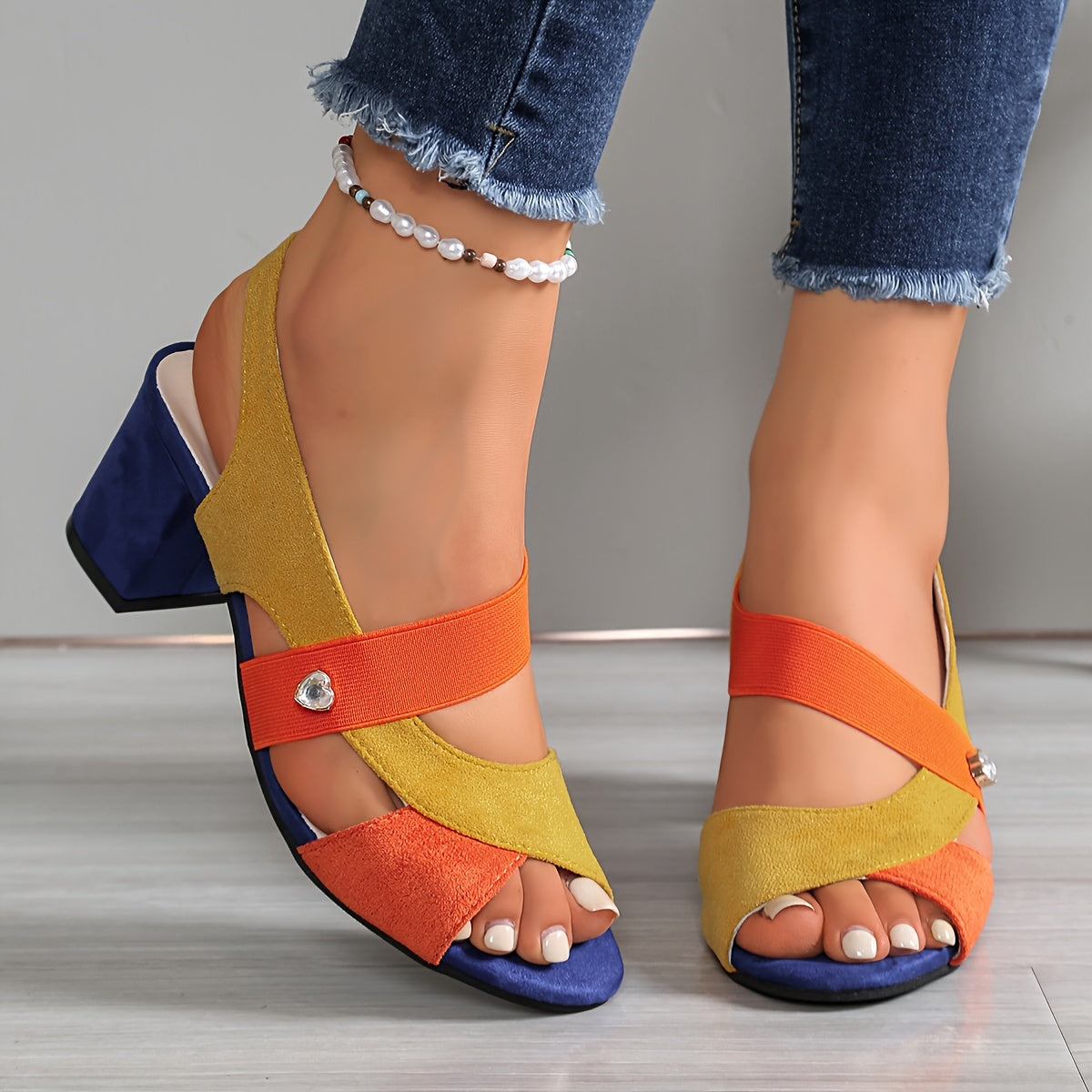 Women's Block Heel Sandals with Cushioned Support