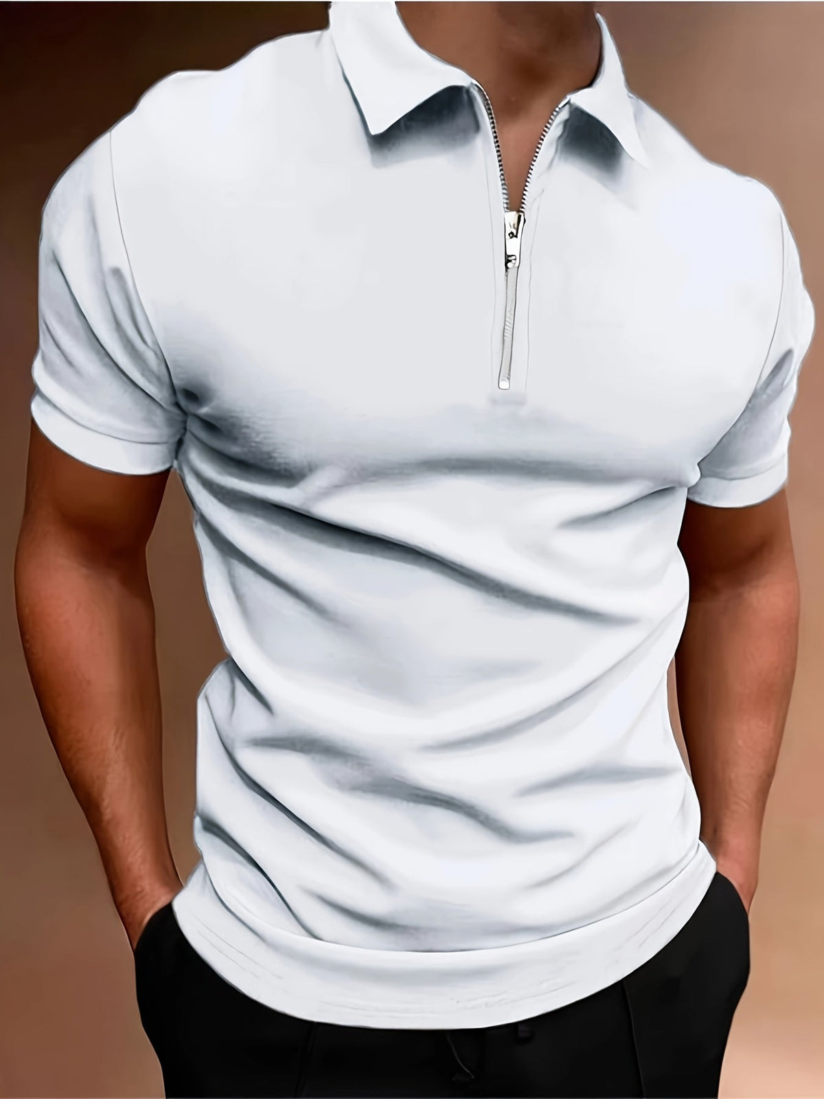 STRETCH ZIP POLO SHIRT FOR MEN