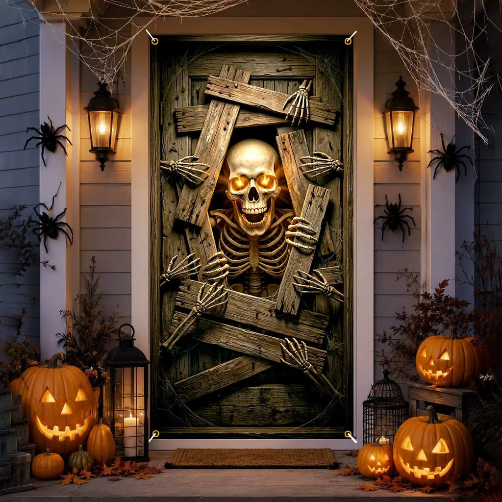 Halloween's Glowing Eyes Door Banner (90x180 cm)