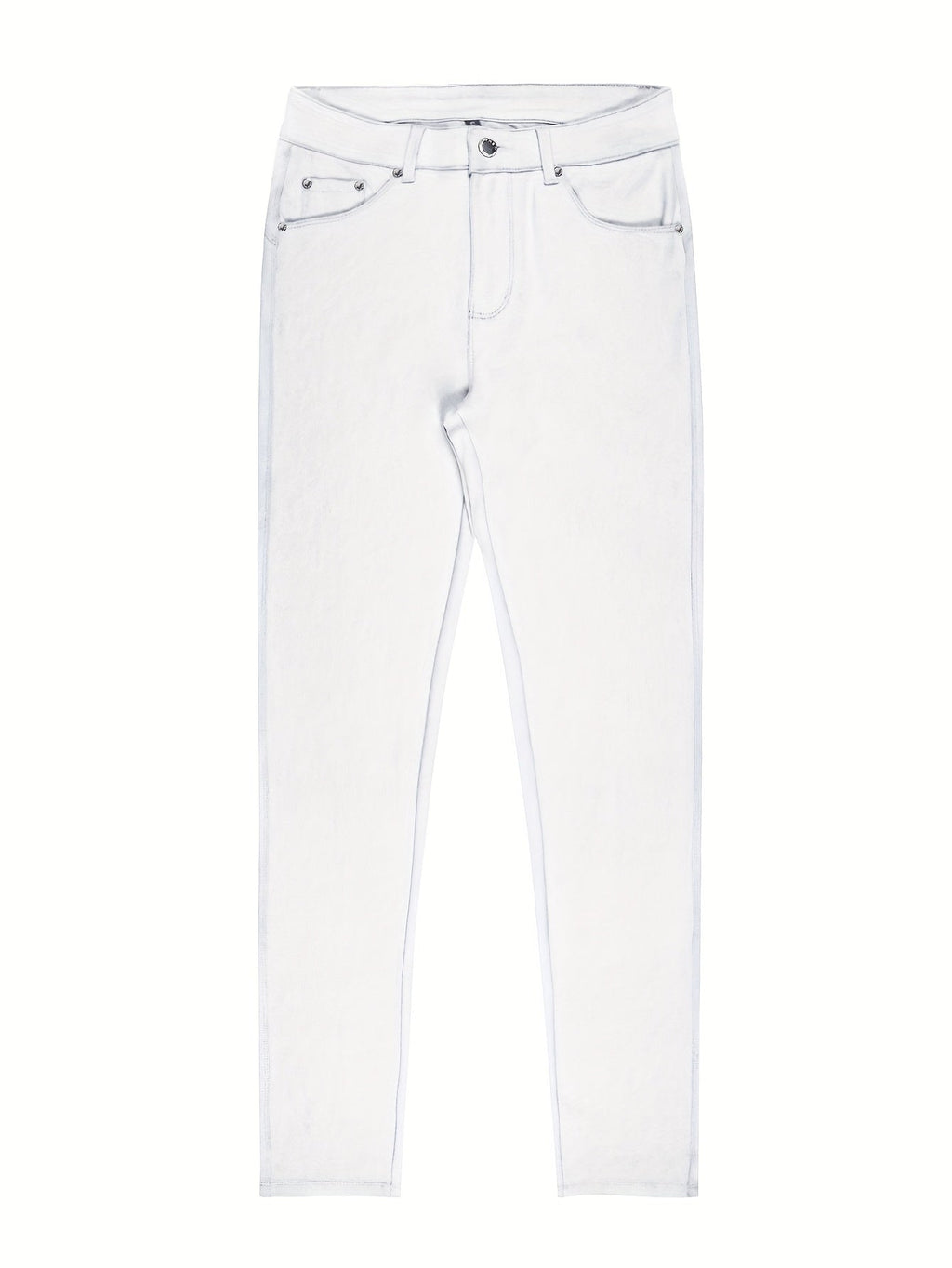 Women's High-Waist Skinny Jeans with Five-Pocket Design