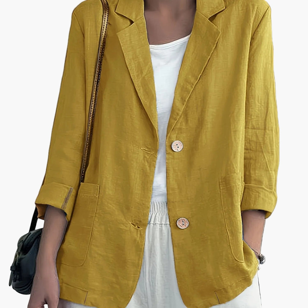 Women's Casual Blazer, Notched Lapels, Long Sleeves