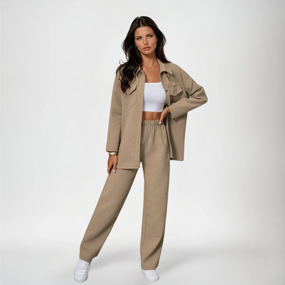 Women's Utility Shirt and Wide-Leg Pants Matching Set