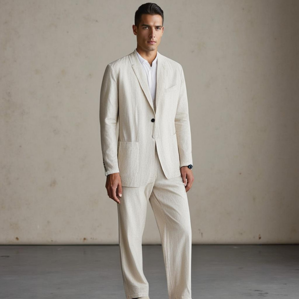 LINEN BLEND SUIT FOR MEN