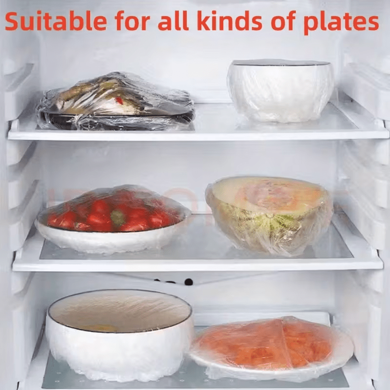 1000 Elastic Disposable Food Cover Caps, PE Bowl & Plate Covers 35 cm