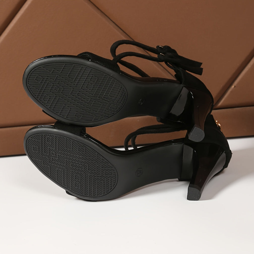 Women's High Heels with Open Toe and Stiletto Heel