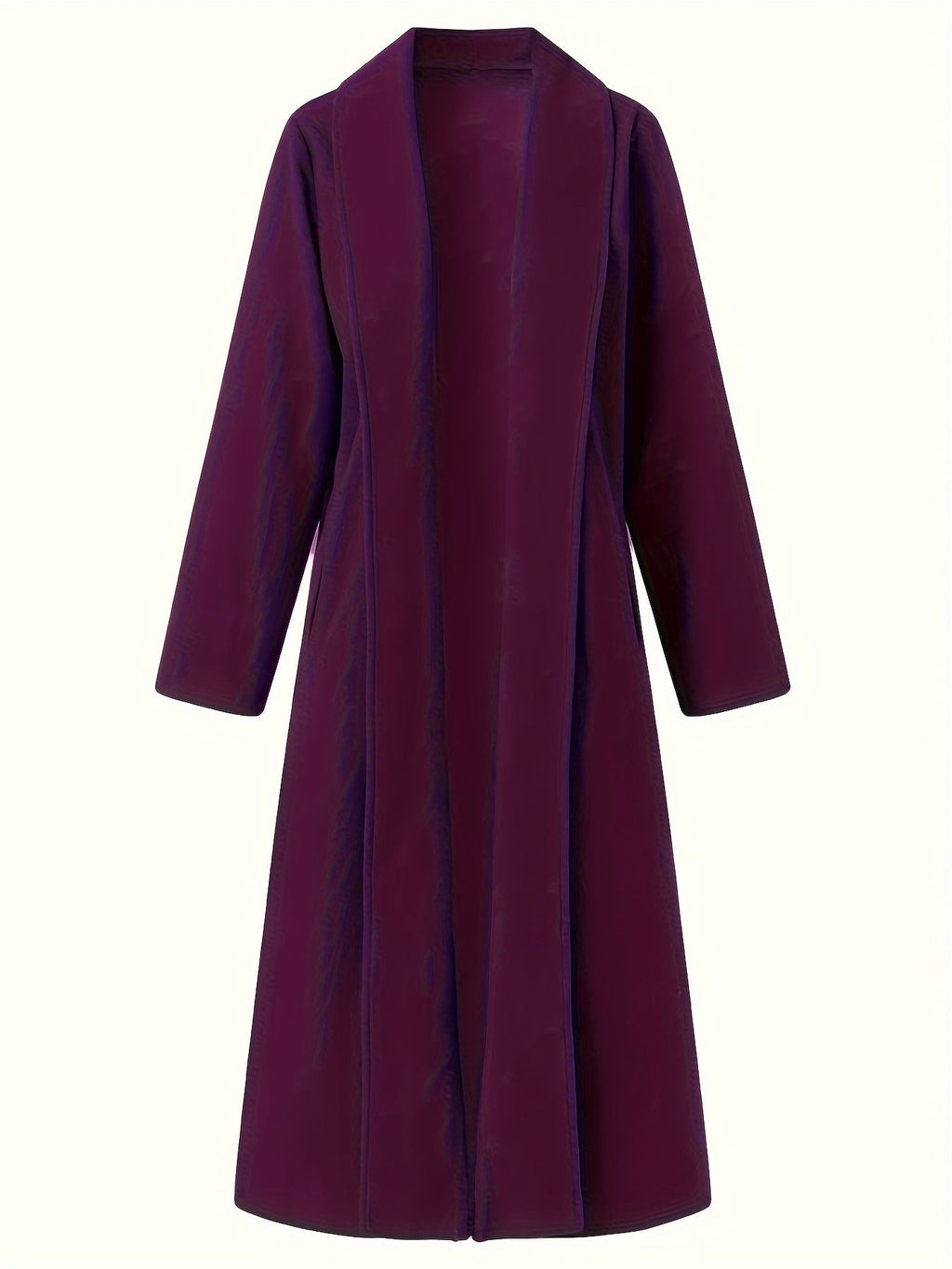 Women's Longline Open Front Coat with Flowing Drape