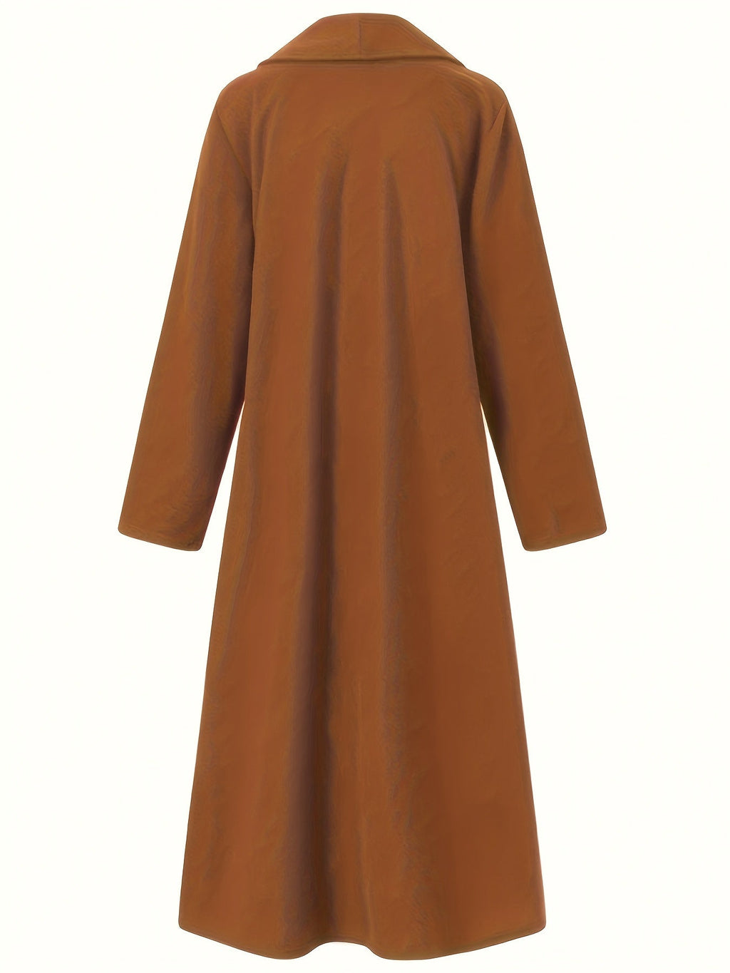 Women's Longline Open Front Coat with Flowing Drape