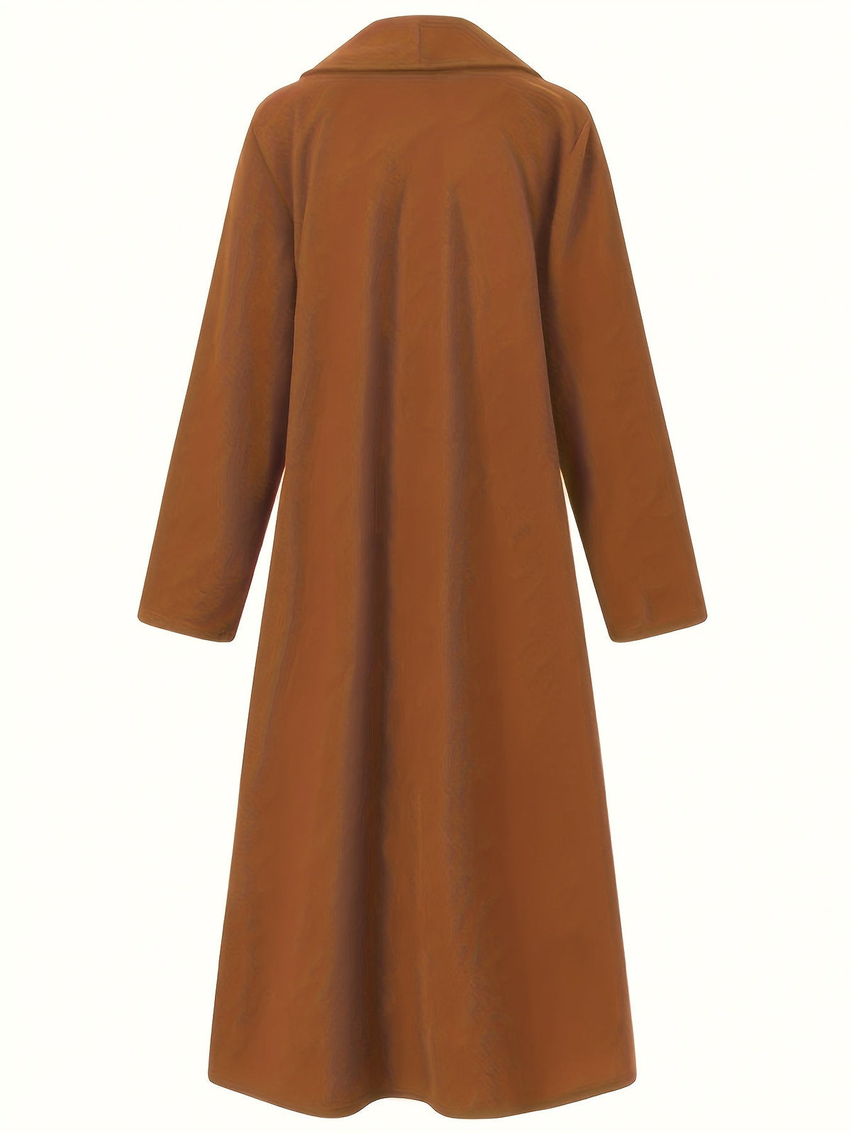 Women's Longline Open Front Coat with Flowing Drape