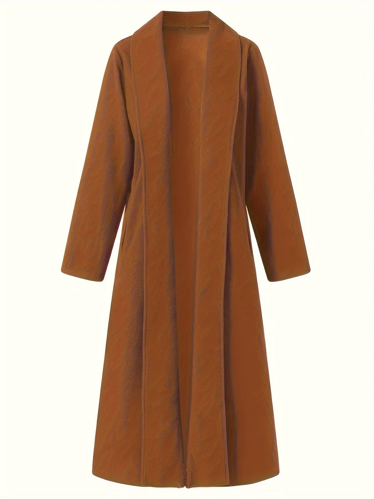 Women's Longline Open Front Coat with Flowing Drape