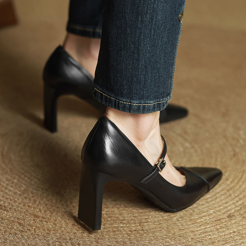 Emily Genuine Leather Heels