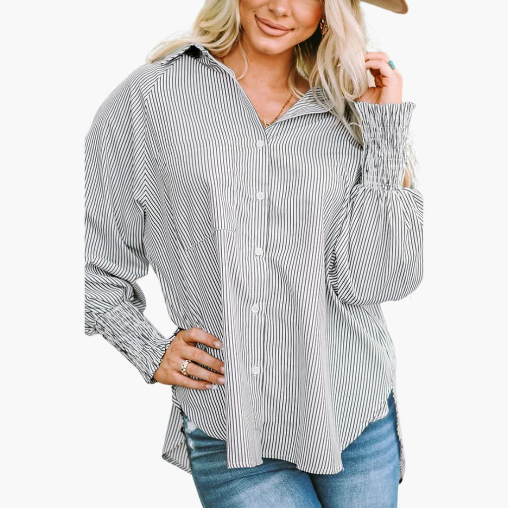 Women’s Shirt with Stripe Pattern and Buttons