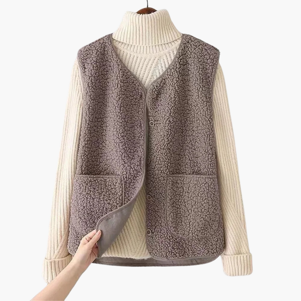 Women’s Wool Vest with Tailored Fit and Sleeveless Design