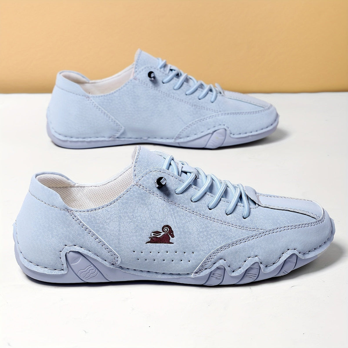 Women's Lace-Up Sneakers, Textured Panels, Chunky Sole