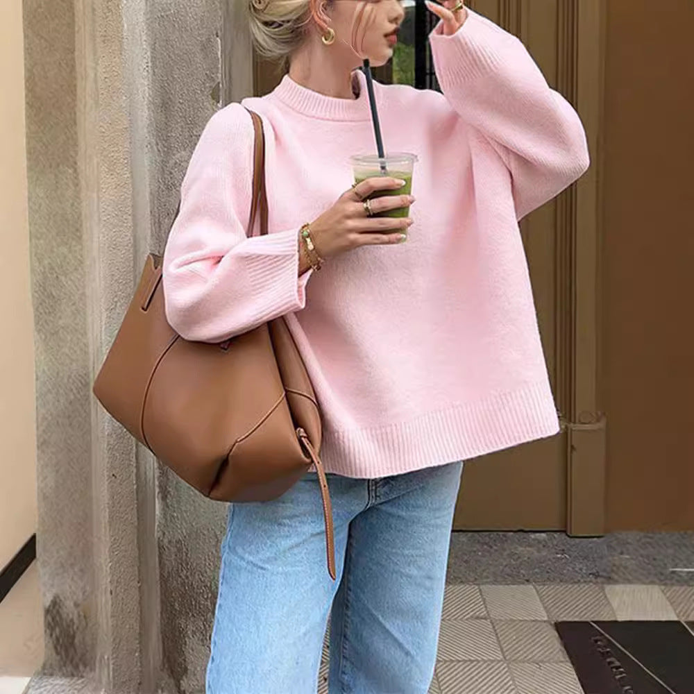 Women's Crew Neck Pullover Sweater Oversized Fit