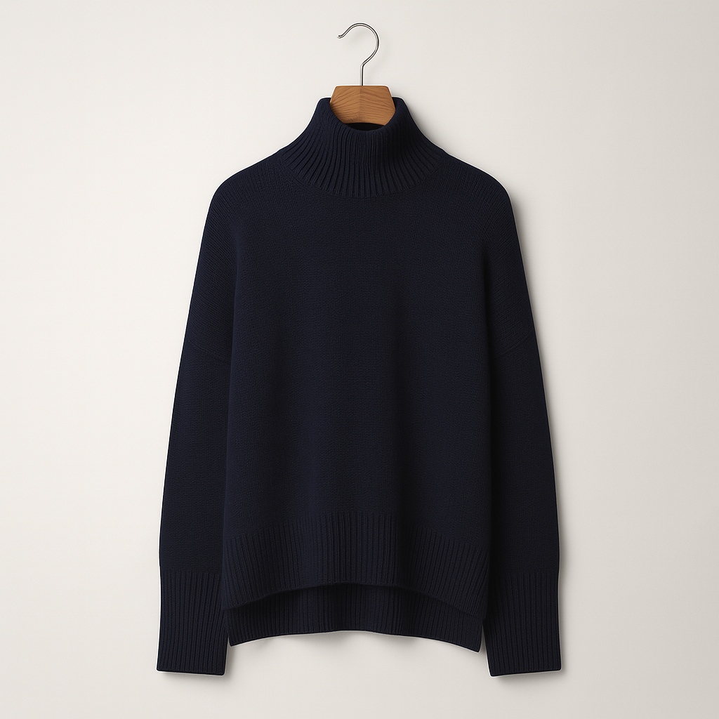 Women's Turtleneck Sweater Relaxed Fit Long Sleeve