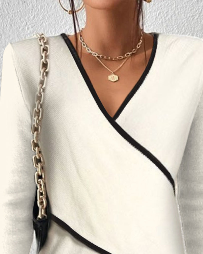 Women's V-Neck Knit Sweater – Soft Everyday Casual Sweater