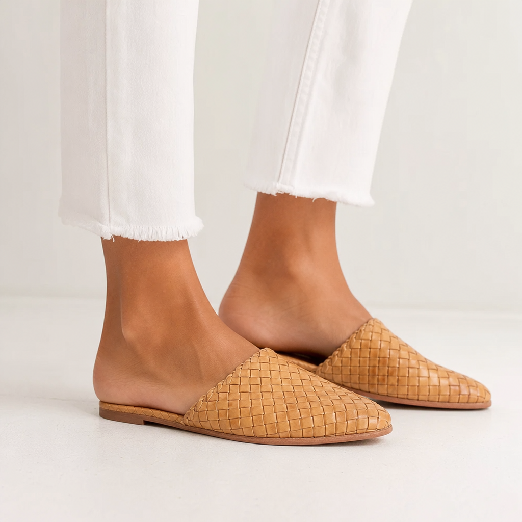 Taormina Woven Pointed-Toe Slip-On Mule