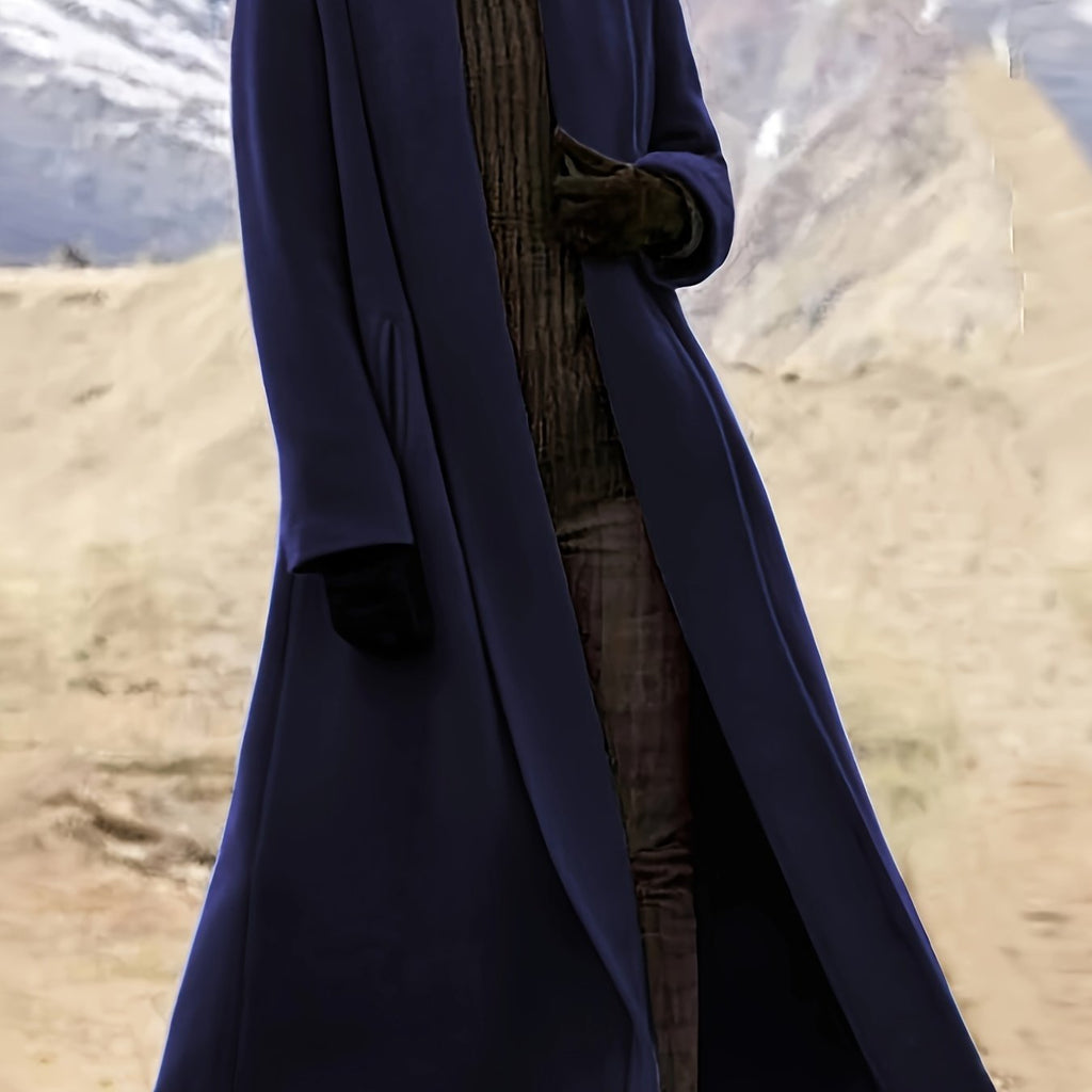 Women's Longline Open Front Coat with Flowing Drape