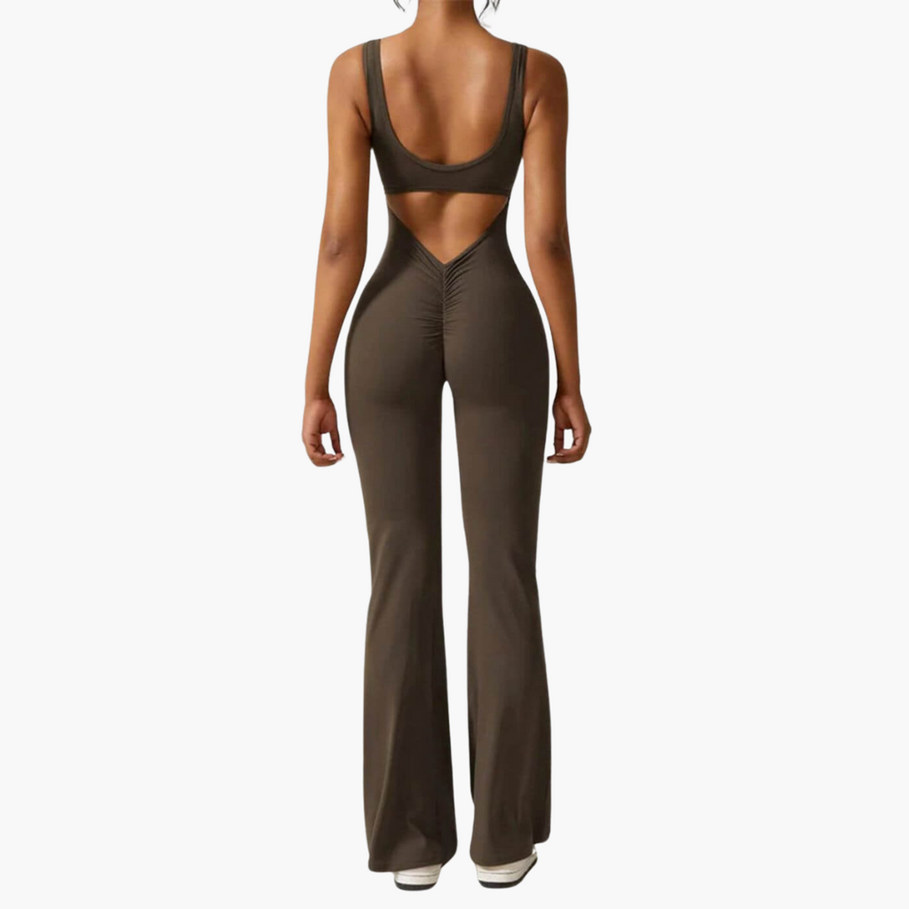 Women’s Jumpsuit with V-Neck and Wide-Leg