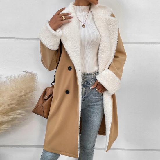 Women's Sherpa-Lined Trench Coat Double-Breasted