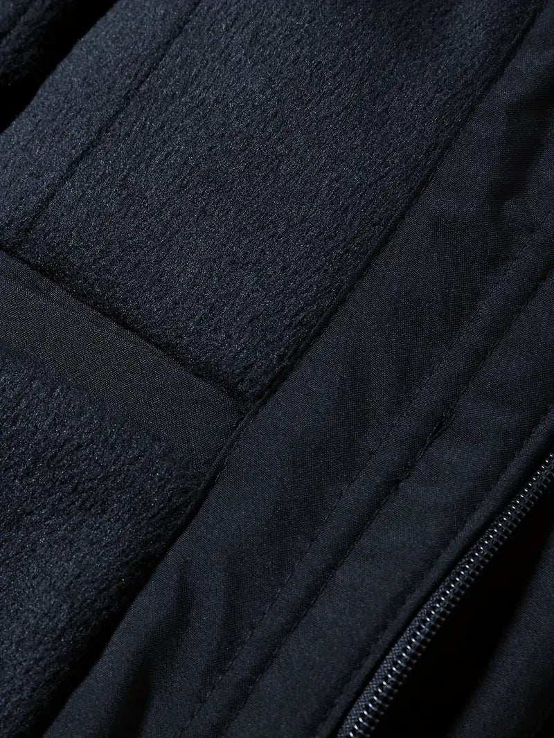 Men's Hooded Parka Jacket, Regular Fit, Fleece Lining, Pockets