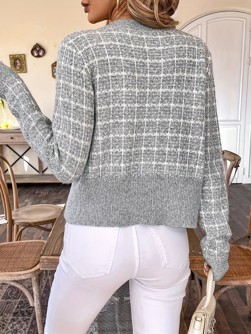 Women's Short Sleeve Cropped Cardigan – Tailored Button Cardigan