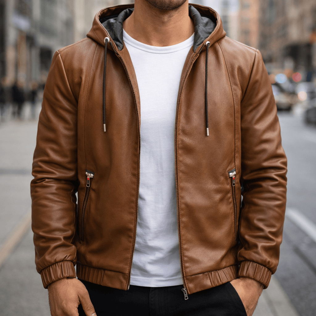Strato Hooded Leather Jacket