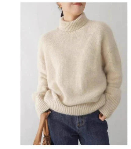 Women's Turtleneck Sweater, Long Sleeves, Ribbed Trims