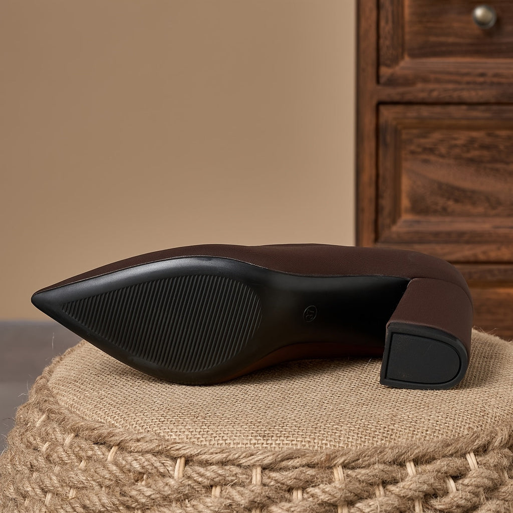 Women's Leather Flats with Soft Insole and Slip-On Design