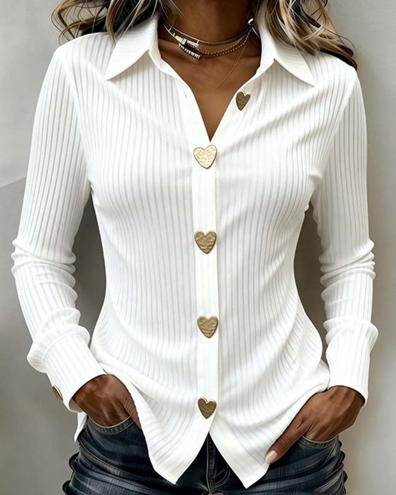 Heart Shaped Button-Up Shirt
