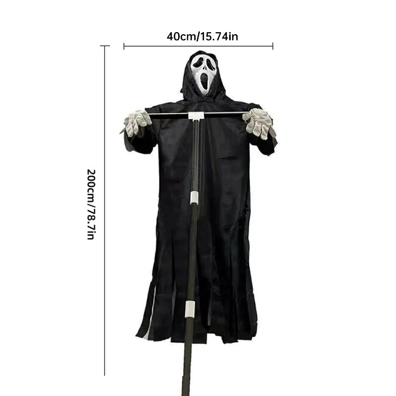 Halloween's Scary Ghost Robe Costume with Crow Prop – Phantom Cloak Dress