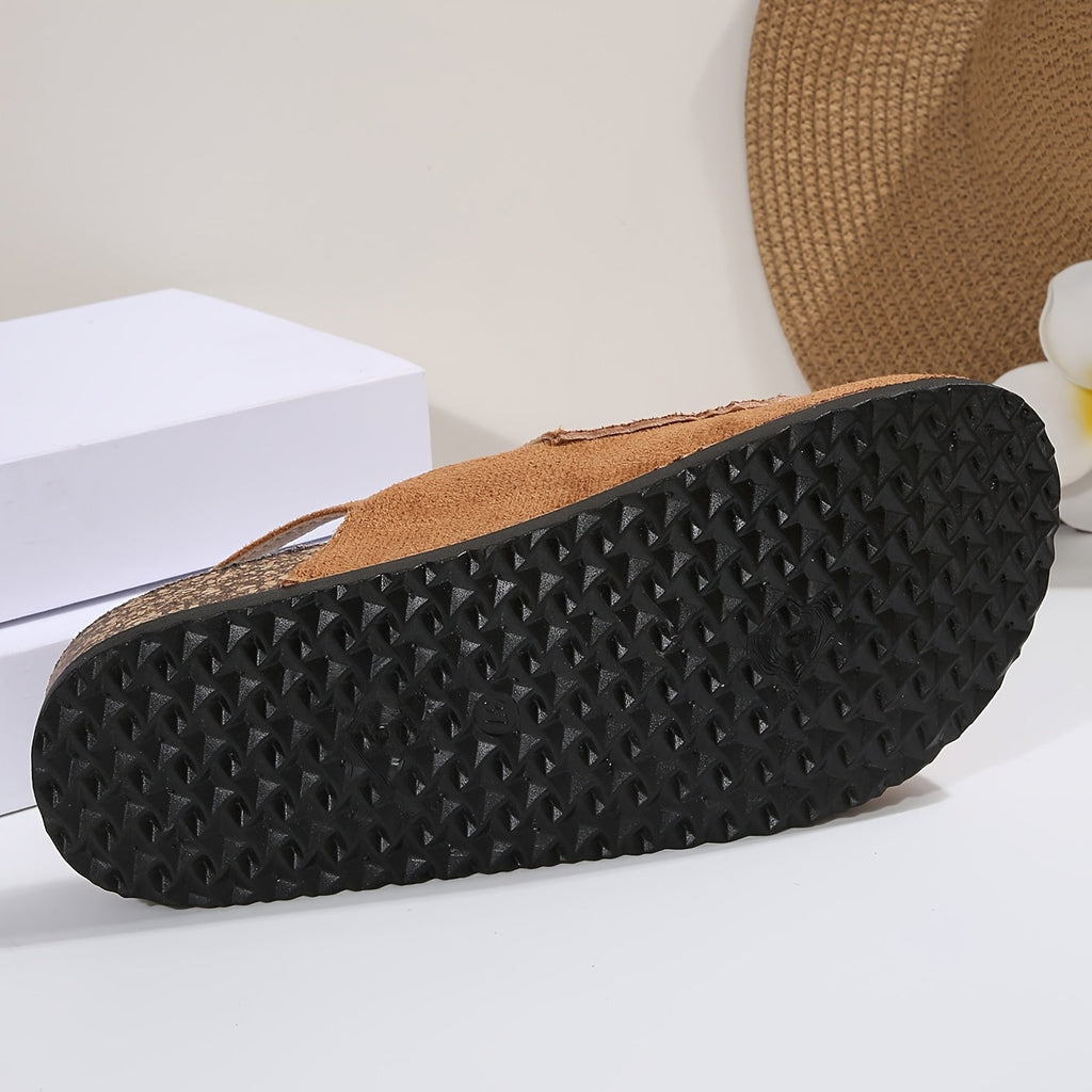Women's Outdoor Slip-On Loafers with Buckle and Rubber Sole