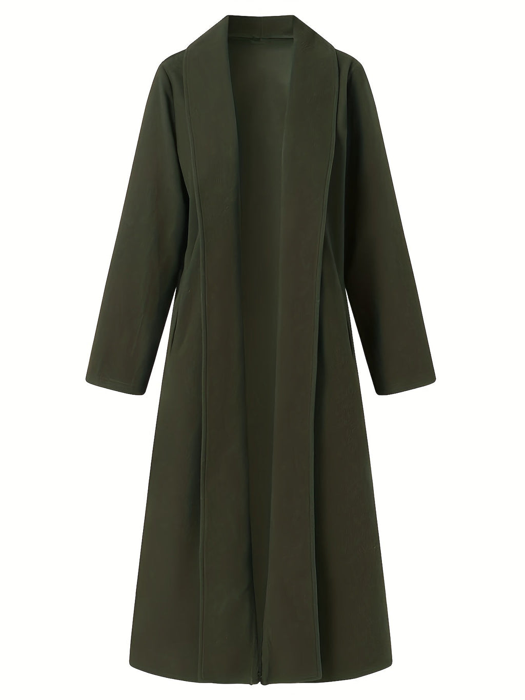 Women's Longline Open Front Coat with Flowing Drape