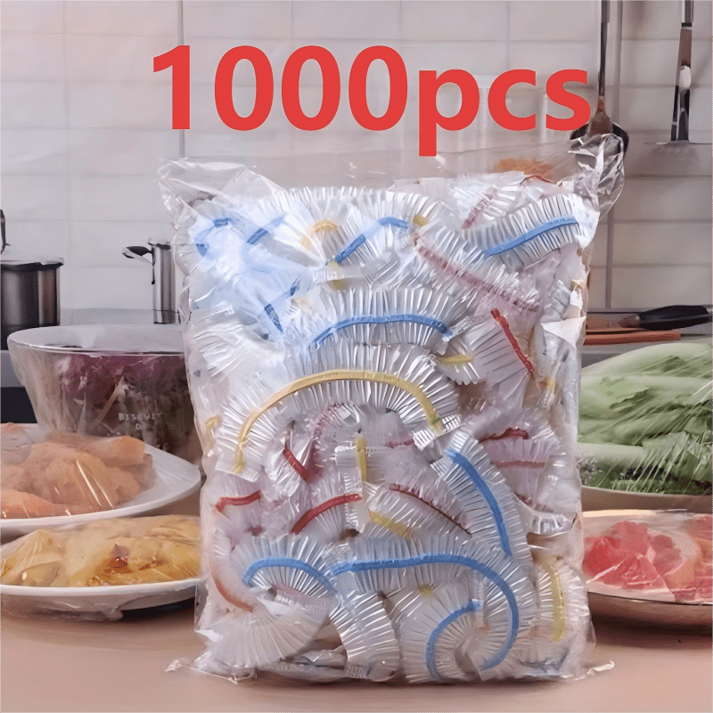 1000 Elastic Disposable Food Cover Caps, PE Bowl & Plate Covers 35 cm