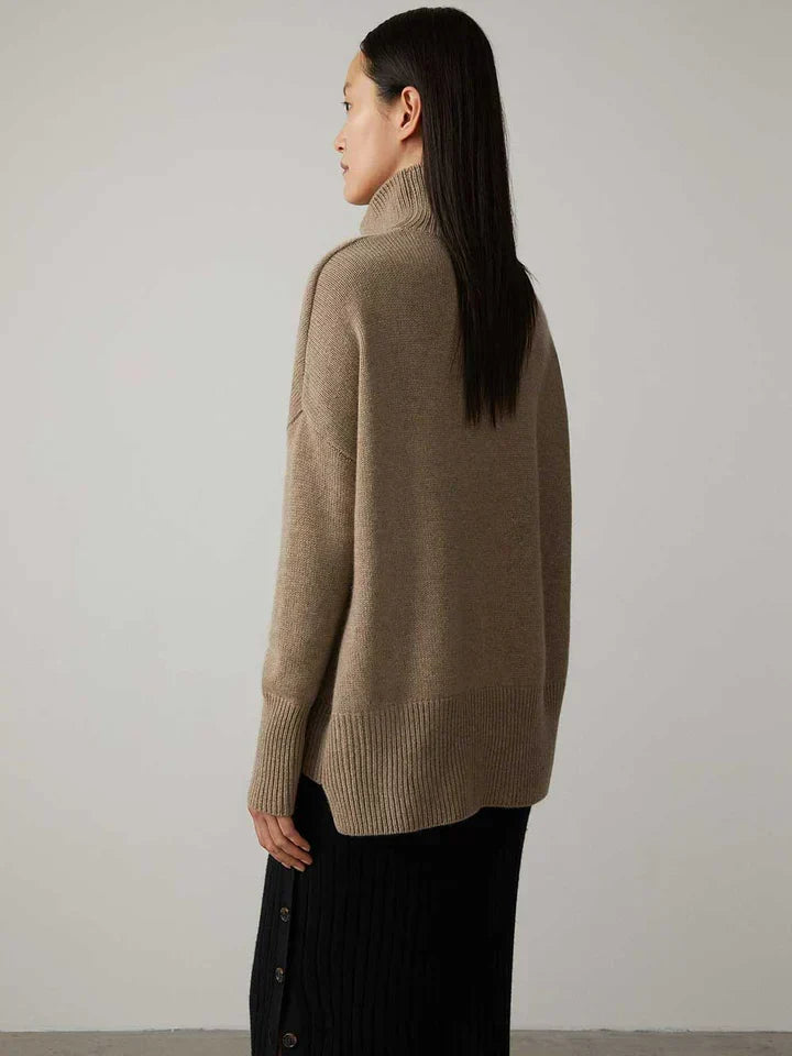 Women's Turtleneck Sweater Relaxed Fit Long Sleeve