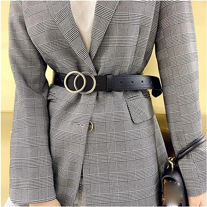Women's O-Ring Double Buckle Belt for Jeans and Dresses