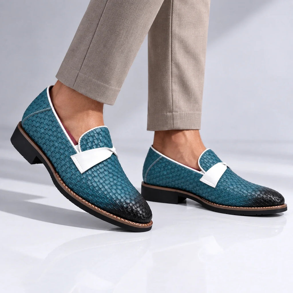 Linwood Woven Leather Loafers