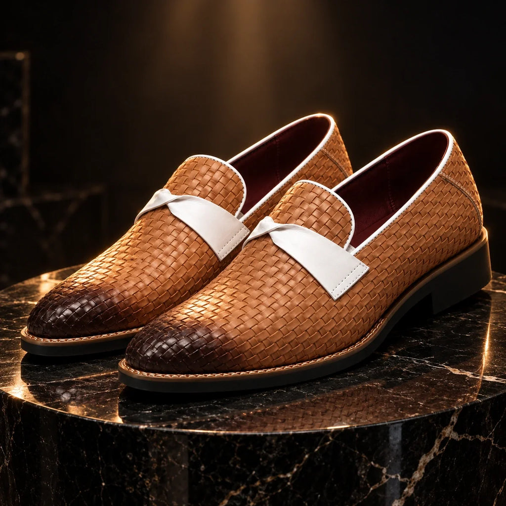 Linwood Woven Leather Loafers