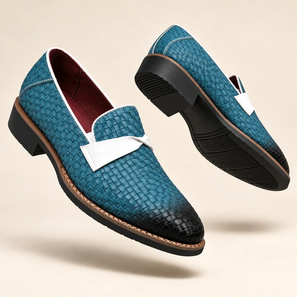 Linwood Woven Leather Loafers