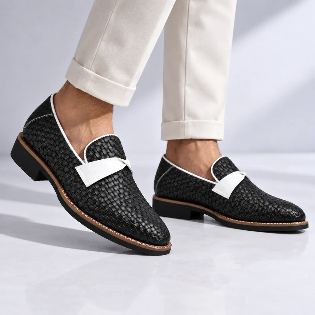 Linwood Woven Leather Loafers