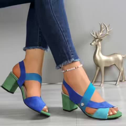 Women's Block Heel Sandals with Cushioned Support