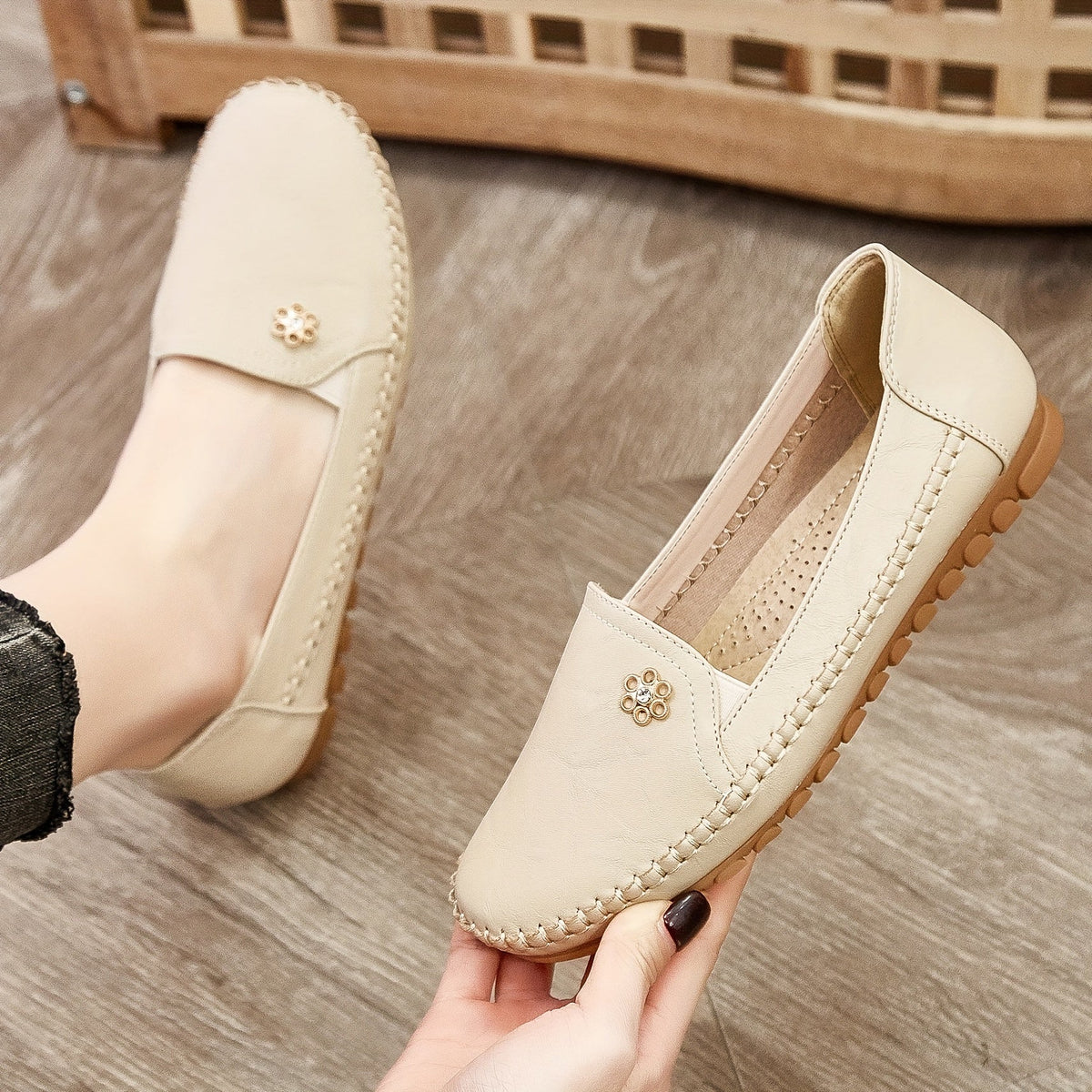 Women's Slip-On Loafers with Cushioned Footbed