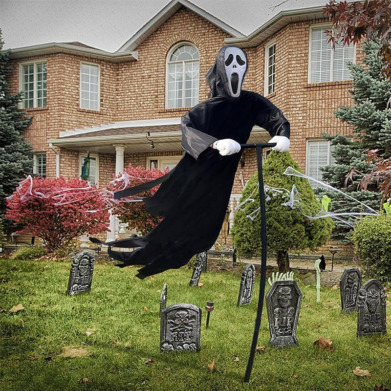 Halloween's Scary Ghost Robe Costume with Crow Prop – Phantom Cloak Dress