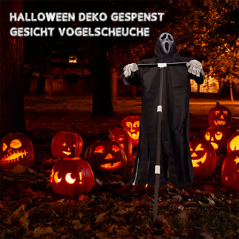 Halloween's Scary Ghost Robe Costume with Crow Prop – Phantom Cloak Dress