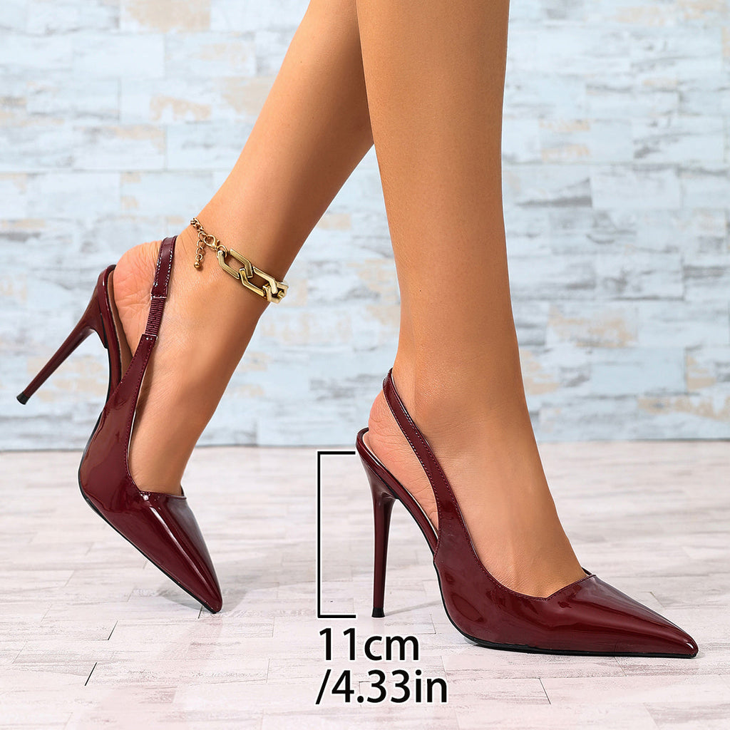 Women's High-Heeled Sandals with Pointed Toe and Slip-On Design
