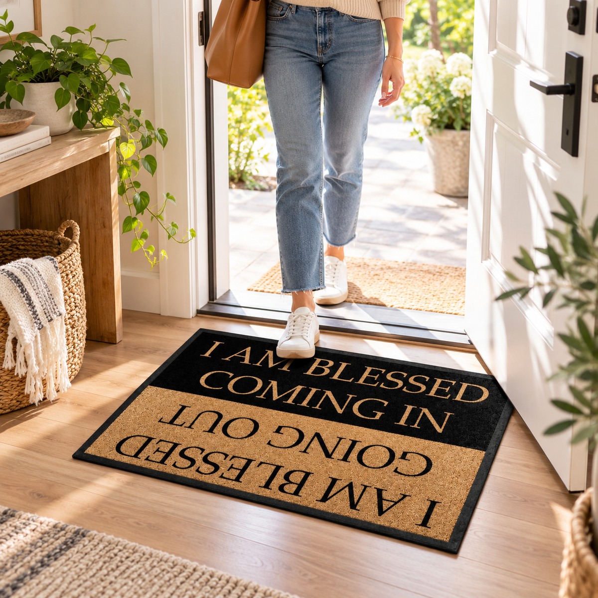 Hearthwell – Blessed Printed Crystal Velvet Doormat